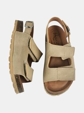 Papanatas Kids Neutral Beige Adjustable Velcro Sandals